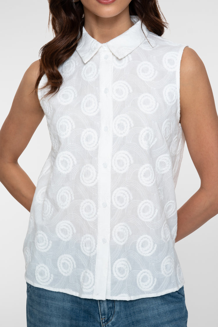 Geisha blouse zonder mouwen met circles dessin