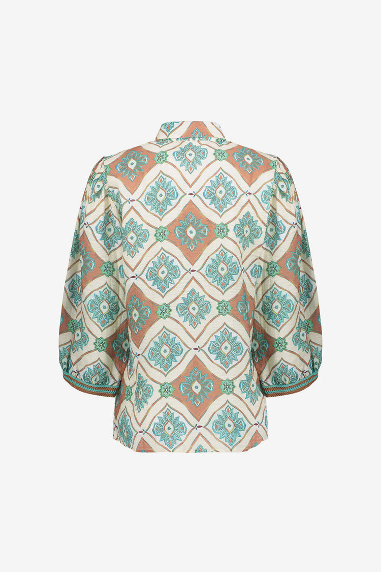 Geisha blouse met tegelprint