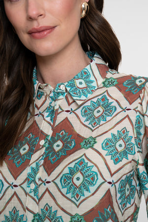 Geisha blouse met tegelprint