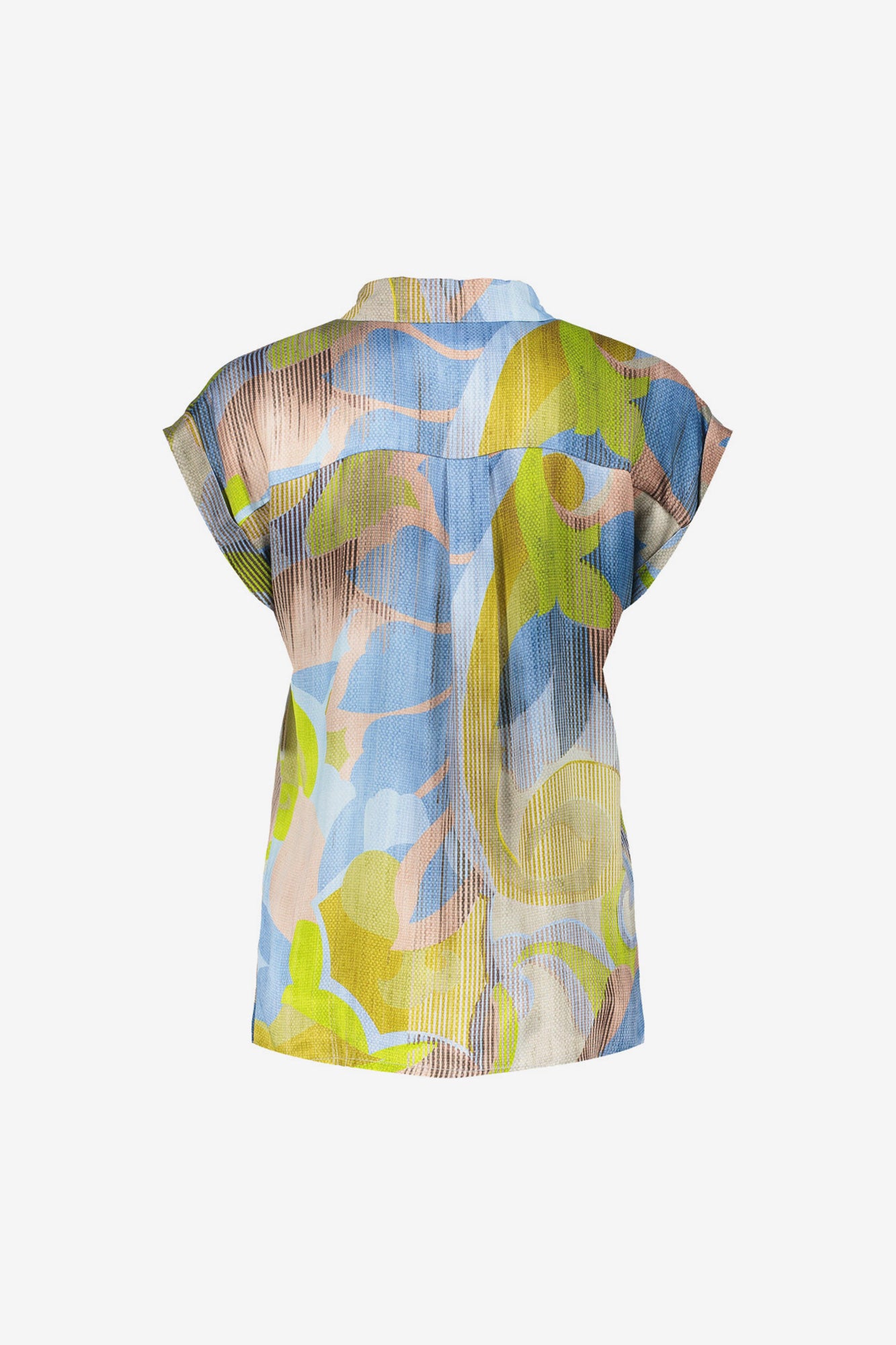 Geisha dames blouse met grafische print en korte mouwen