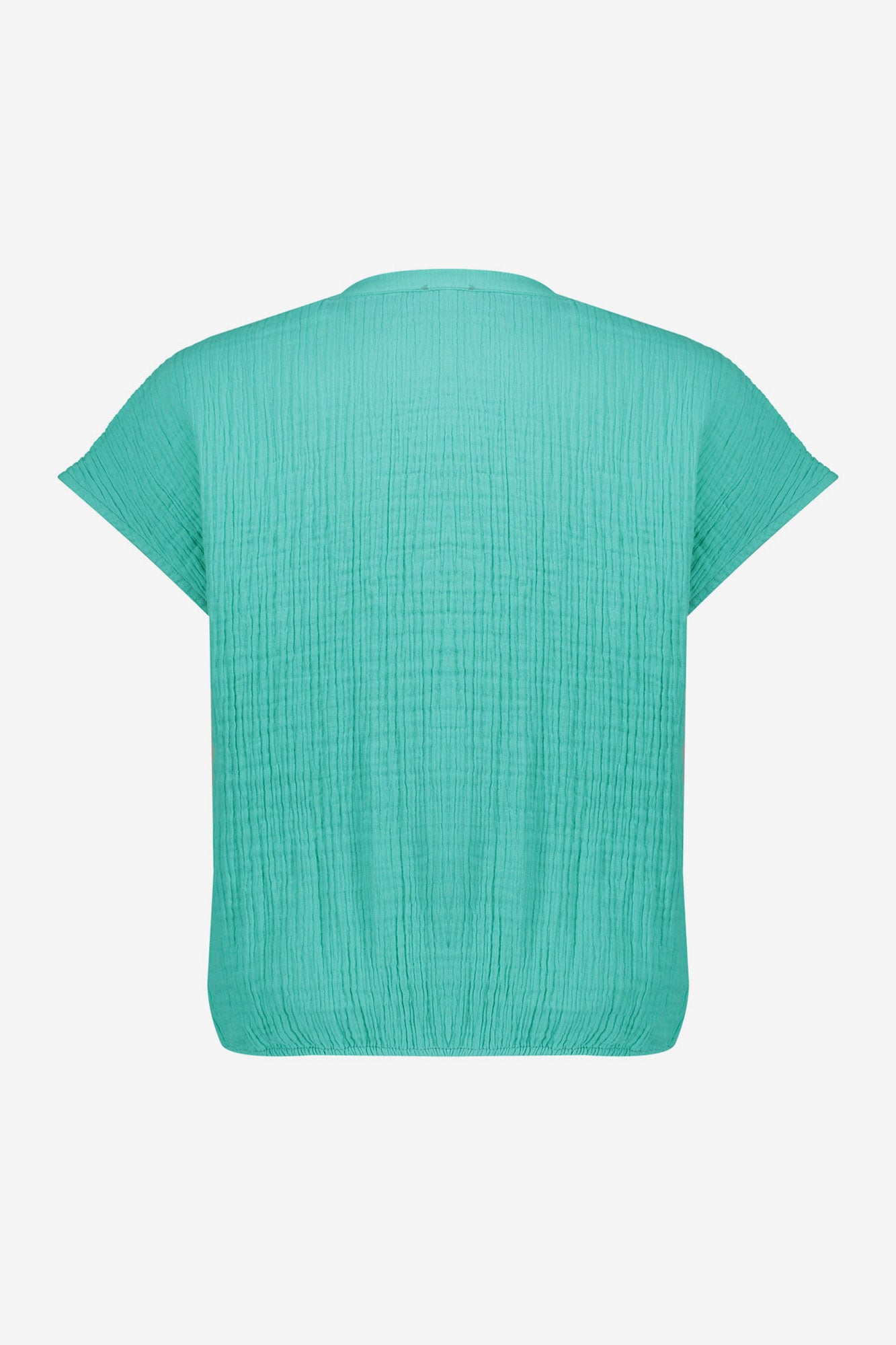 Geisha blouse aqua met aangeknipte mouwen