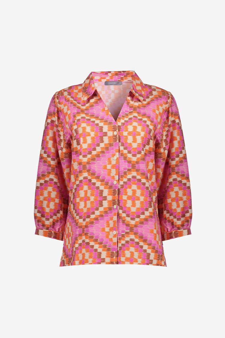 Geisha blouse kleurrijke tile print