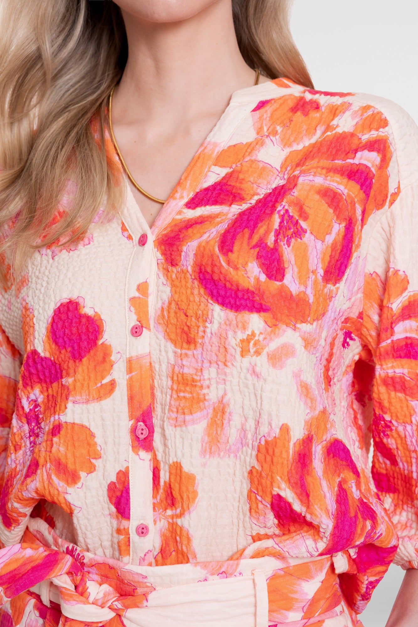 Geisha dames blouse mousseline bloemenprint