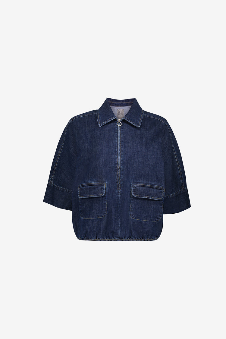 Geisha denim blouse met boxy fit