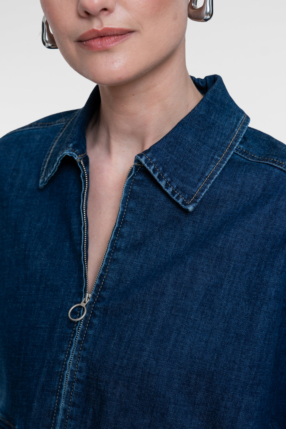 Geisha denim blouse met boxy fit