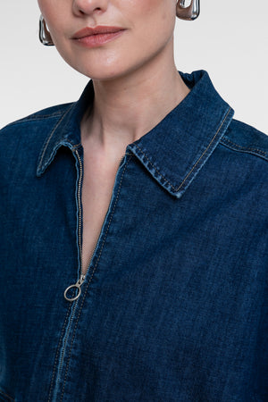 Geisha denim blouse met boxy fit