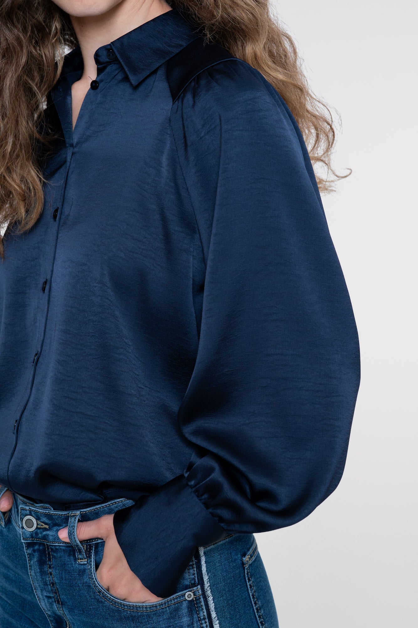 Geisha blouse met glanzende uitstraling