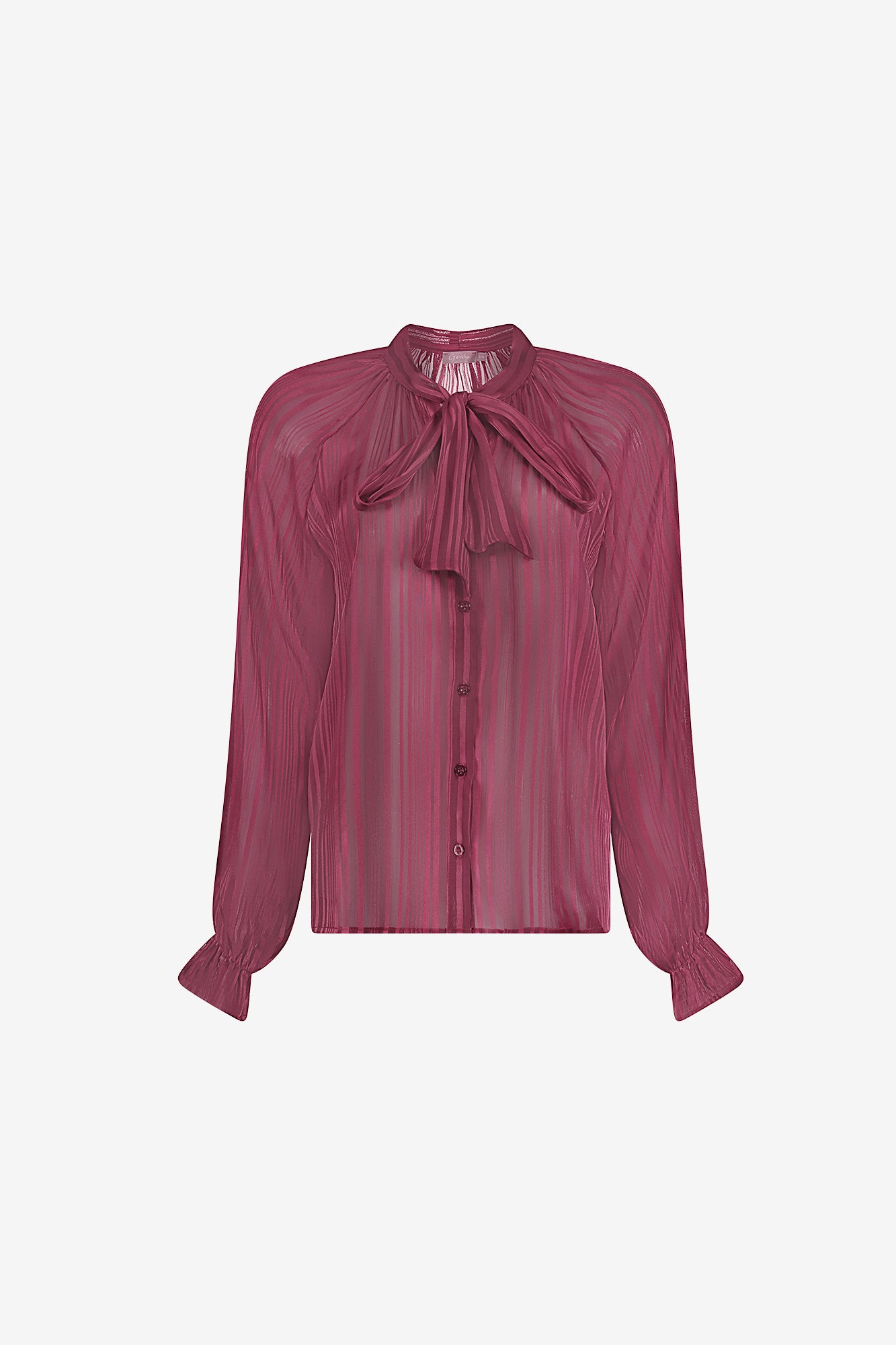 Geisha semi-transparante blouse met strikdetail en geweven strepen