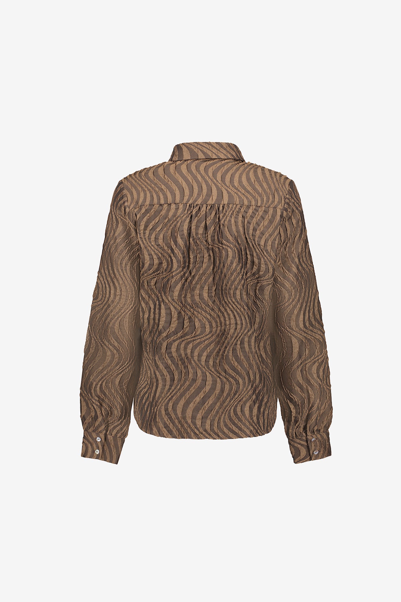 Geisha blouse met strikdetail en ingeweven golvenpatroon