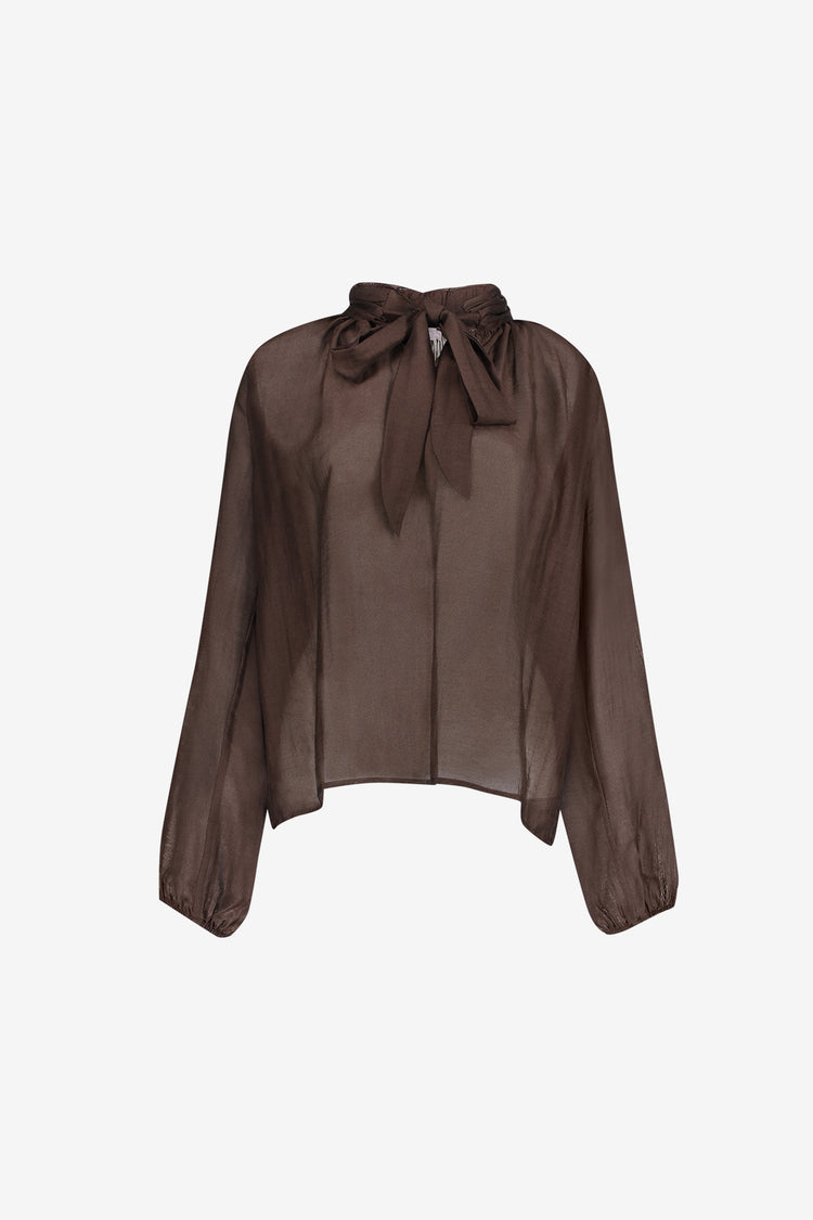 Geisha lyocell blouse met strikdetail
