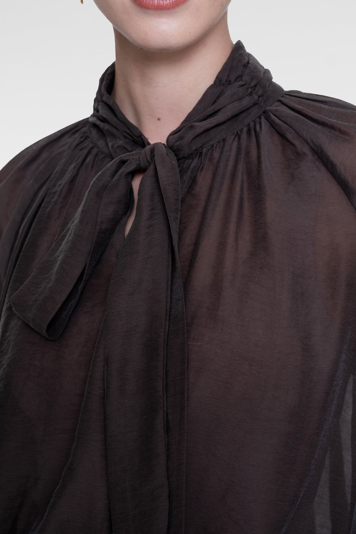 Geisha lyocell blouse met strikdetail