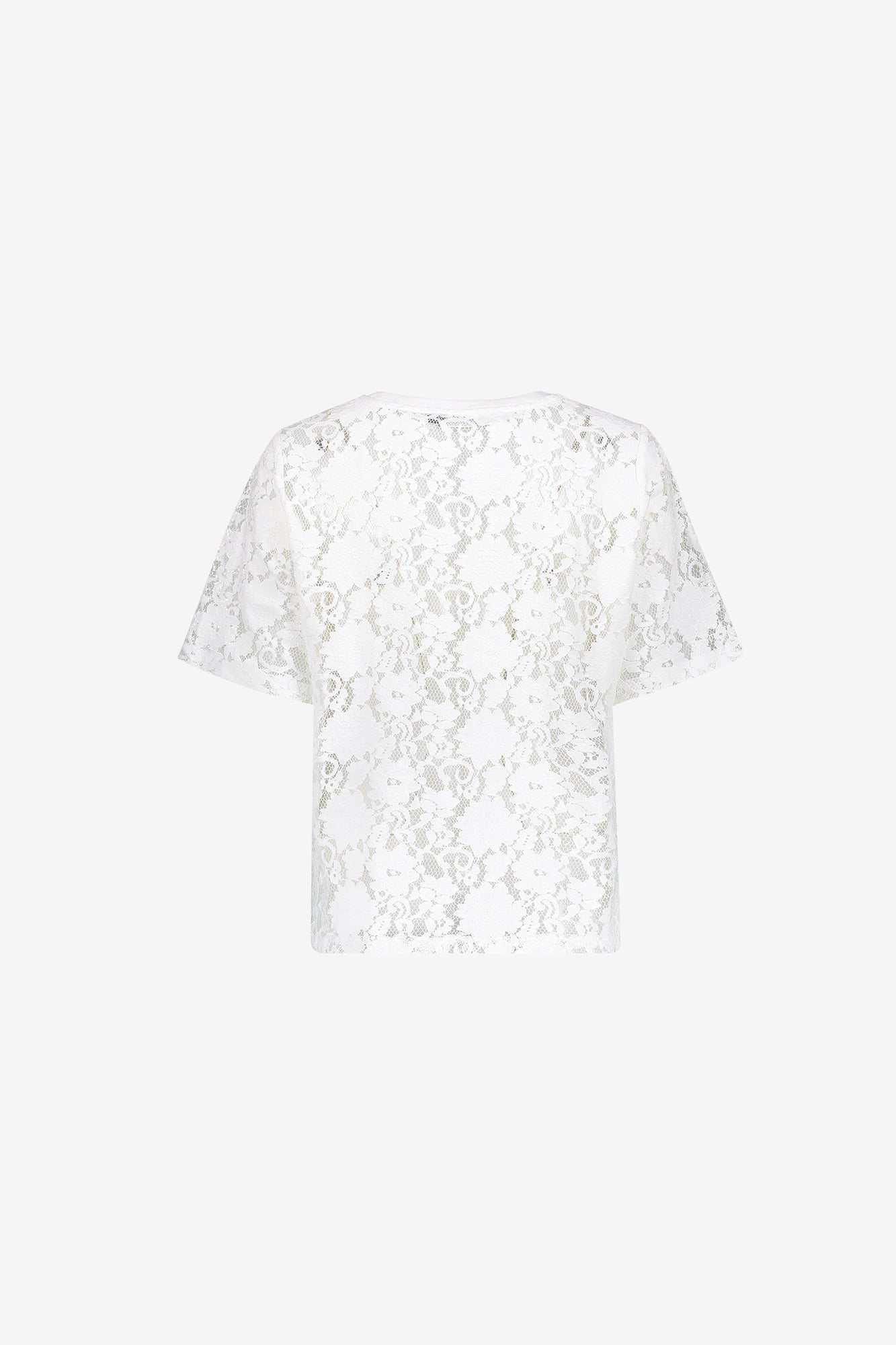 Geisha kanten T-shirt met sportieve statementprint