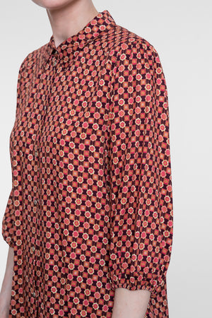 Geisha viscose blouse met grafische print en klassieke kraag