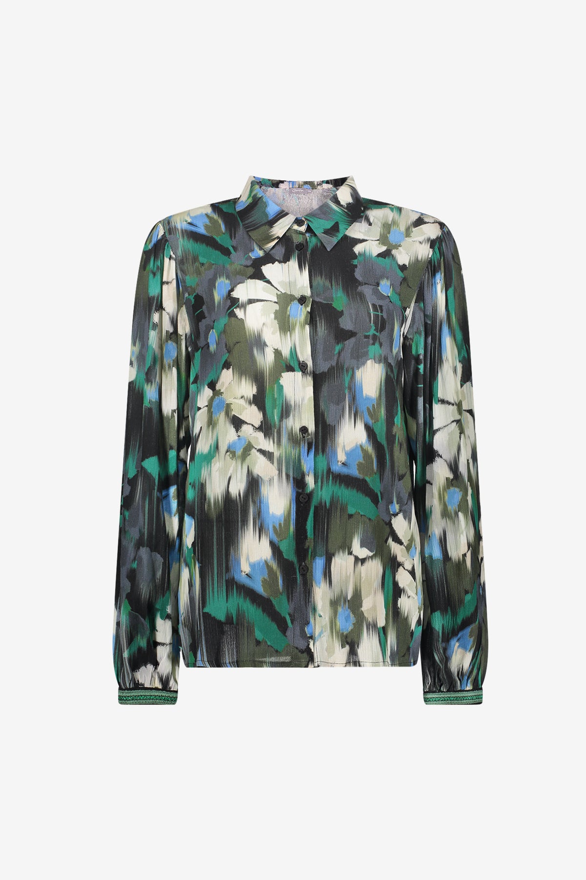 Geisha blouse met grafische bloemenprint en tape detail