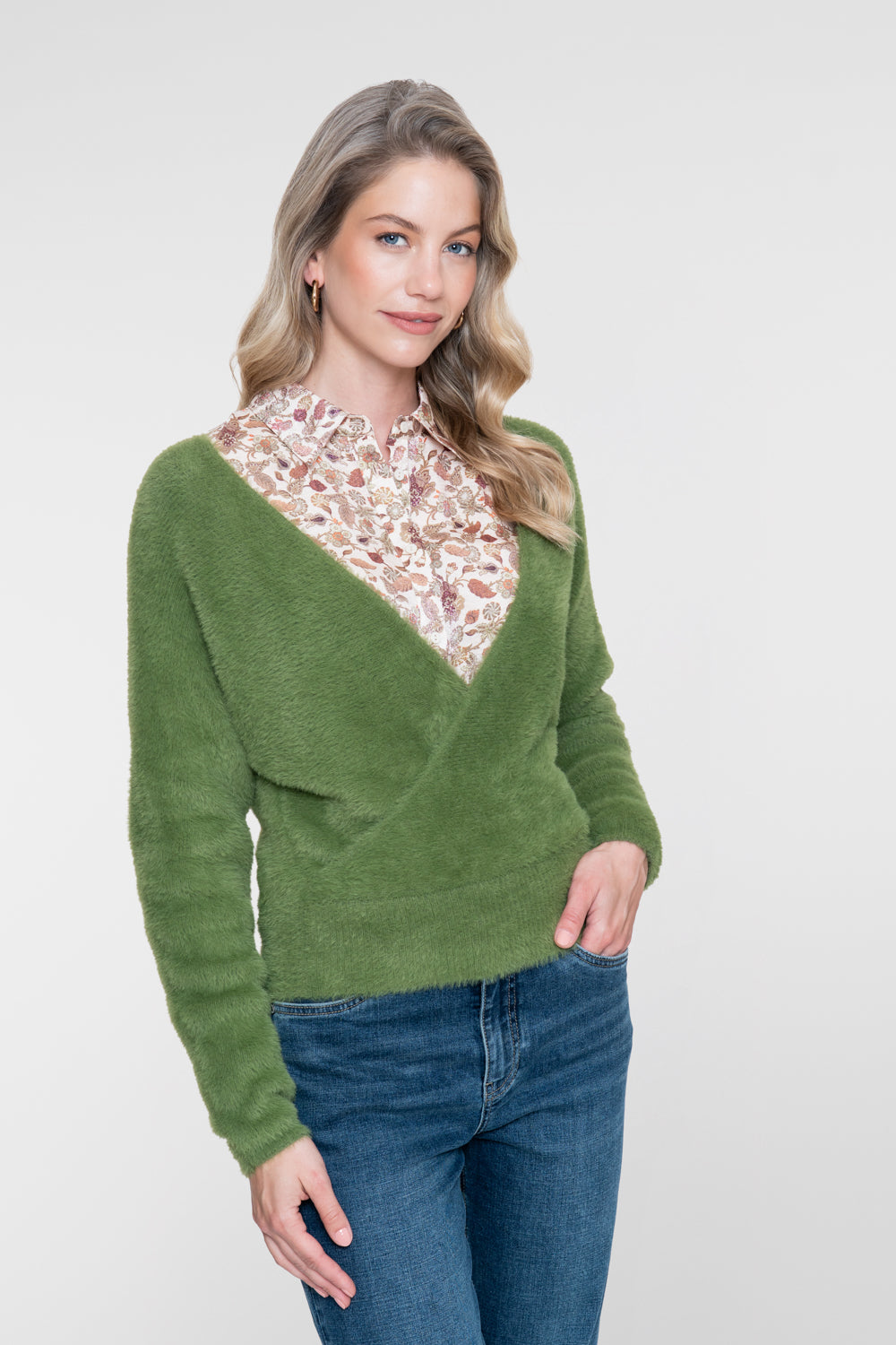 Geisha blouse met romantische print