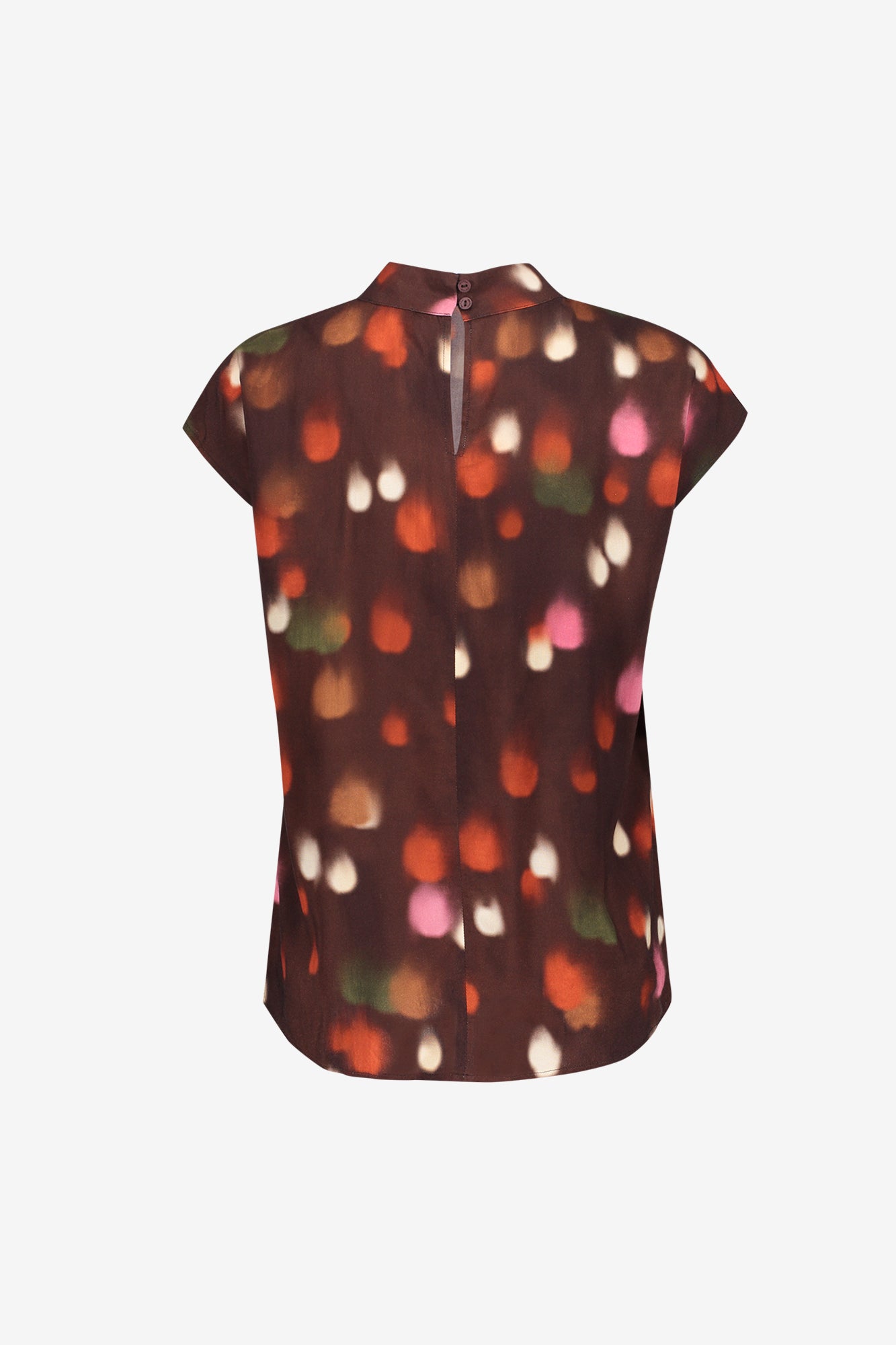 Geisha top met opstaande hals en grafische print