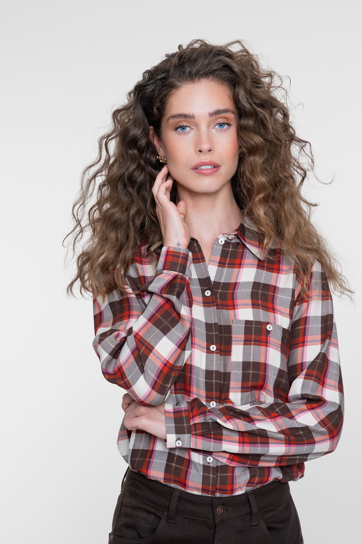 Geisha blouse met ruitdessin – Shop de look