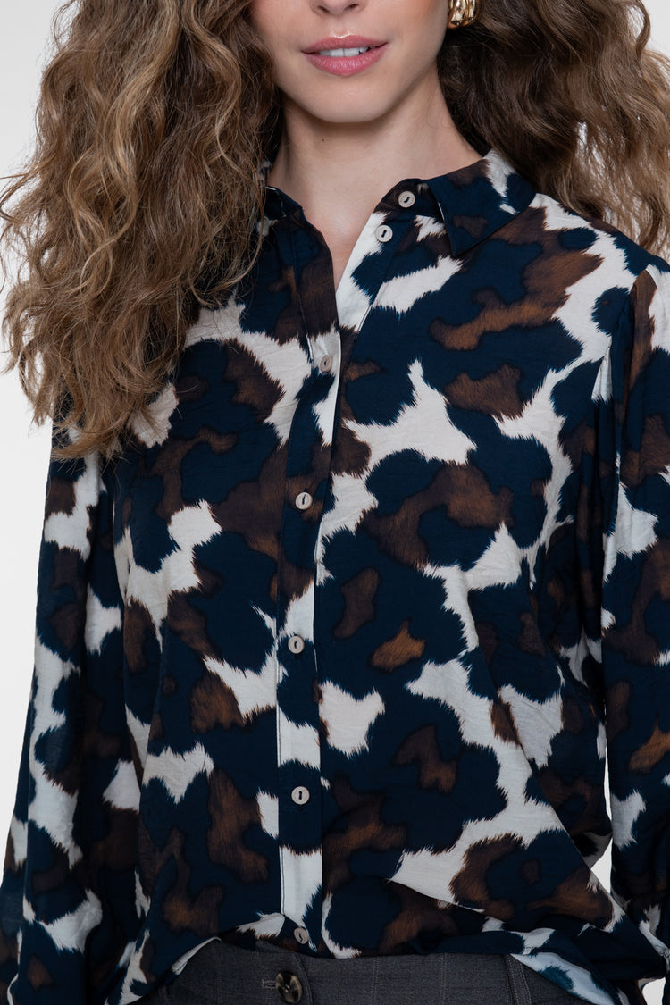Geisha bestseller blouse met moderne cow print