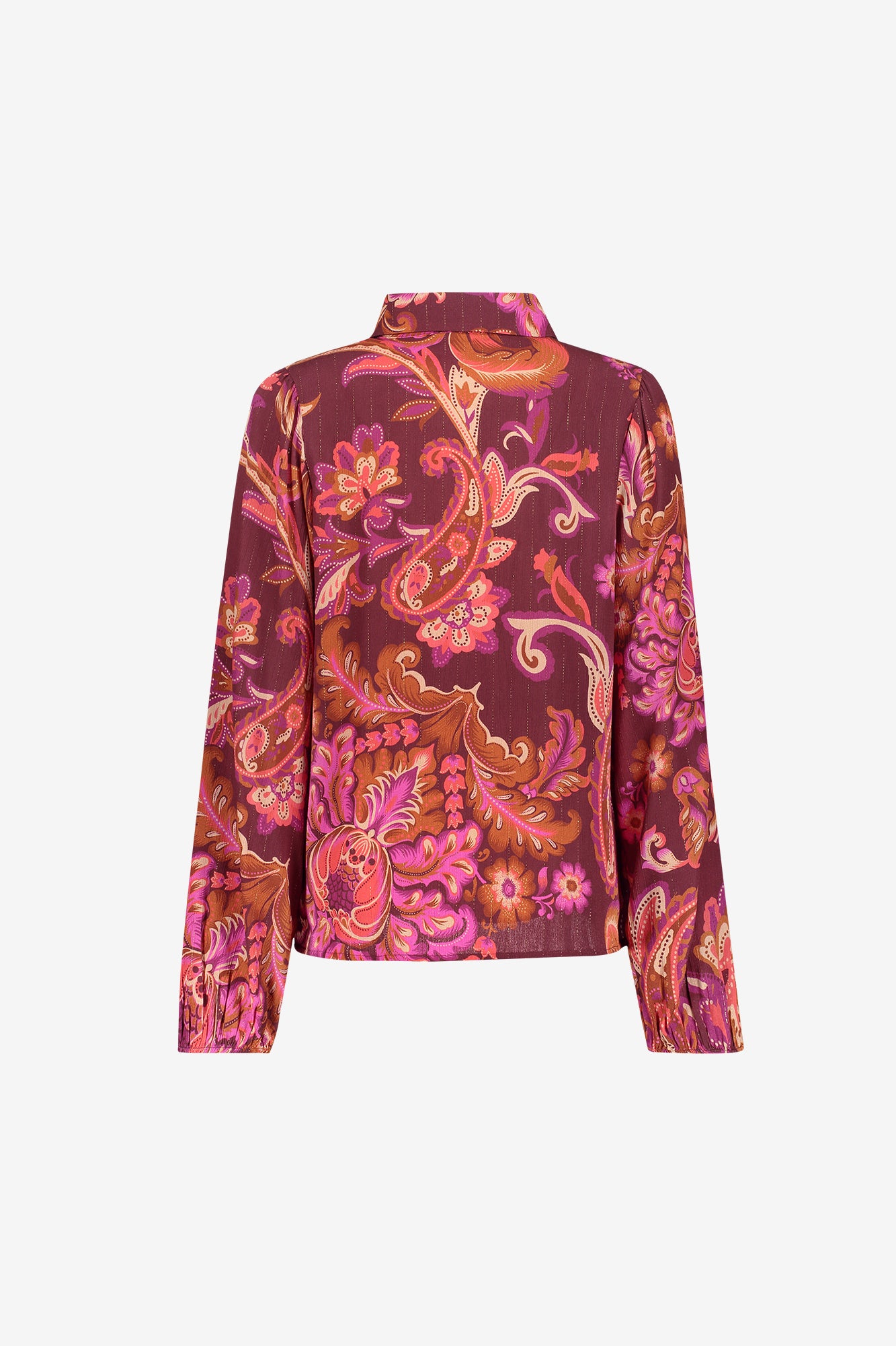 Geisha blouse met paisleyprint en lurexdetails