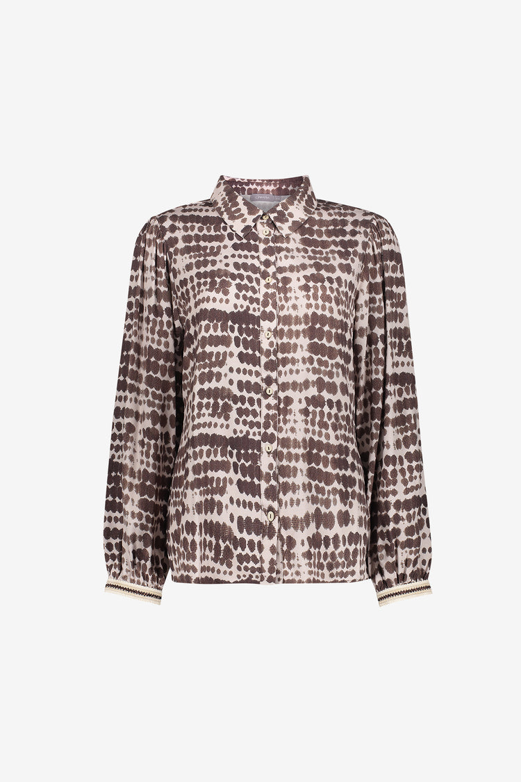 Geisha blouse met Bambi-geïnspireerde print en sierlijke details