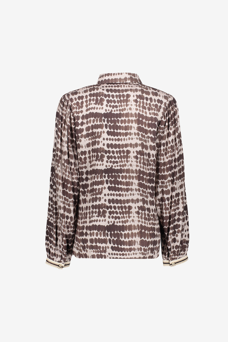 Geisha blouse met Bambi-geïnspireerde print en sierlijke details