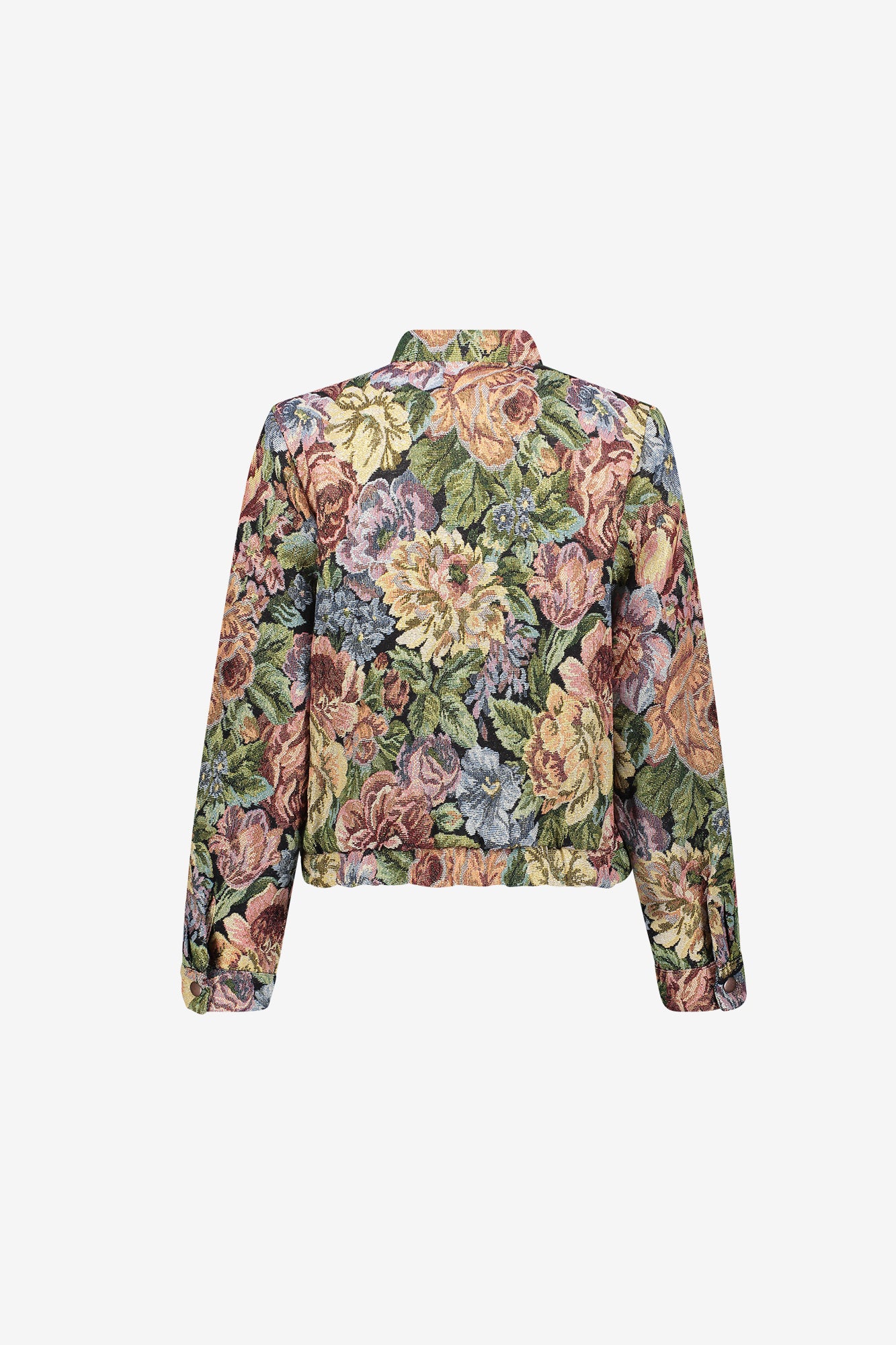 Geisha jacquard jasje met bloemenprint en subtiele lurexglans