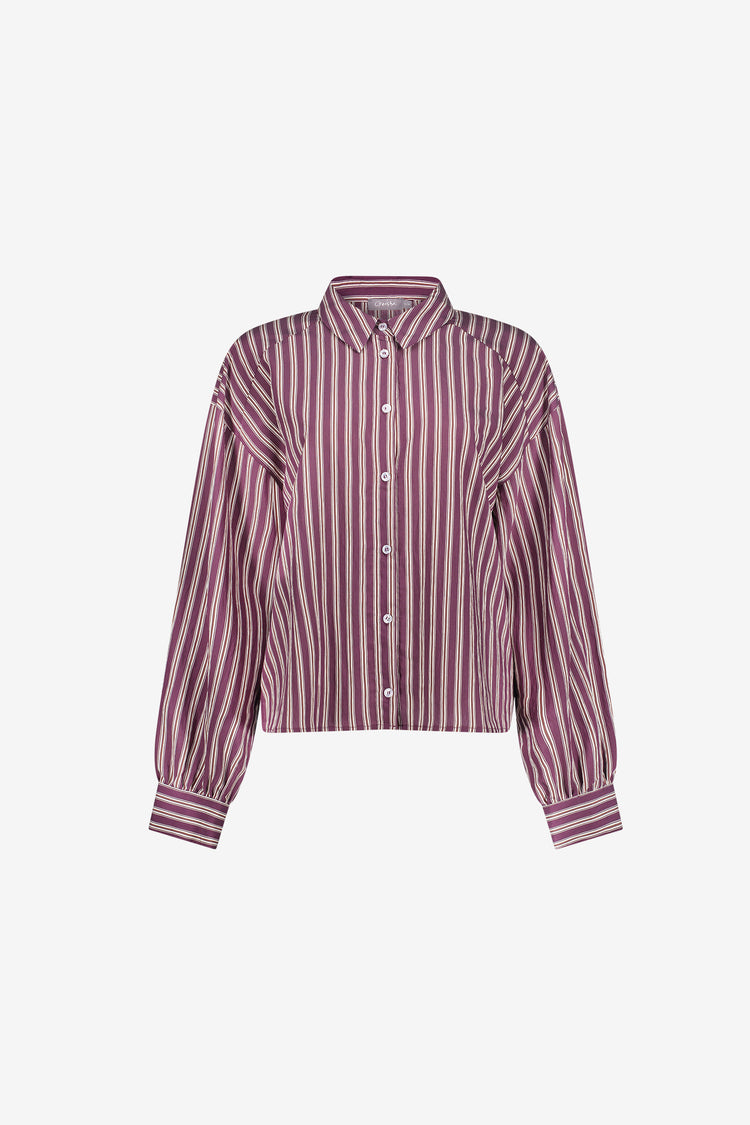 Geisha gestreepte blouse in paars