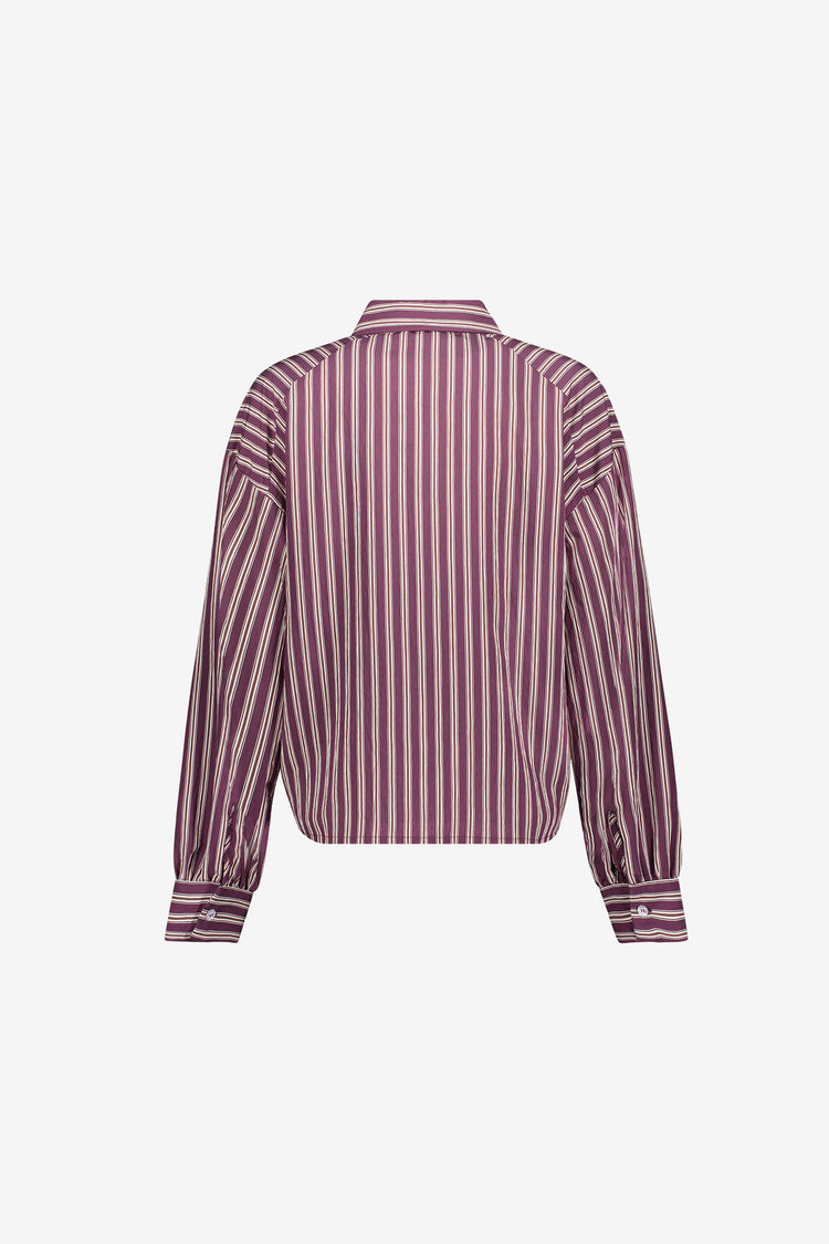 Geisha gestreepte blouse in paars