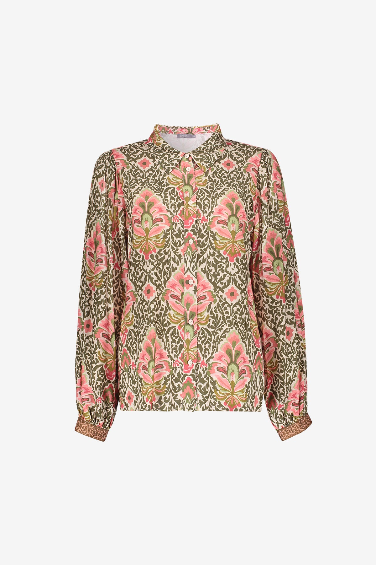 Geisha blouse met barokdessin en sierlijke mouwen