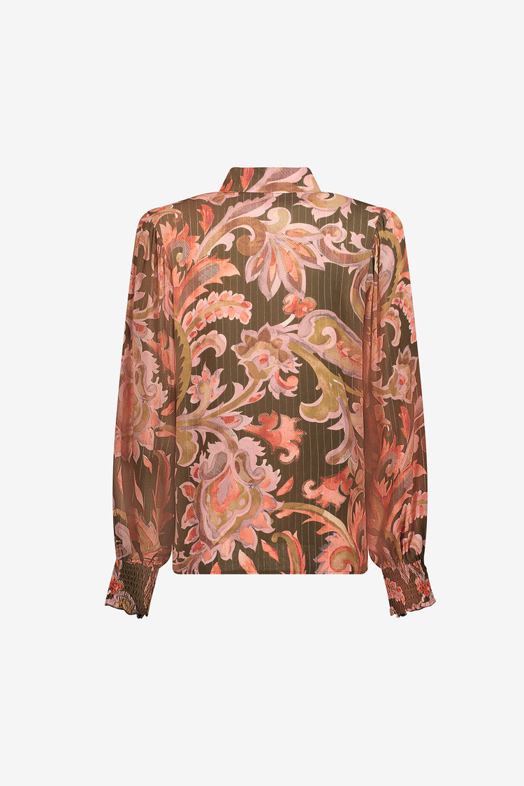Geisha blouse met paisleyprint en subtiel lurexdetail