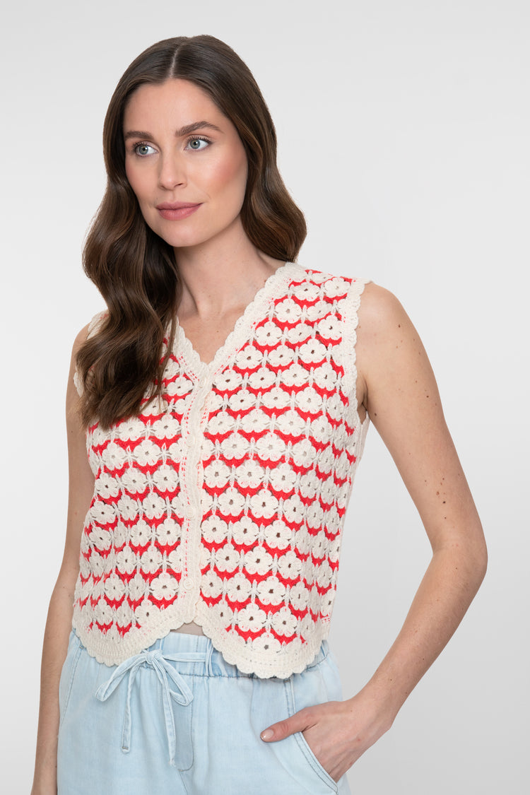 Geisha gehaakt jacquard vest