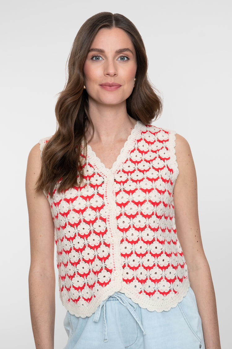 Geisha gehaakt jacquard vest