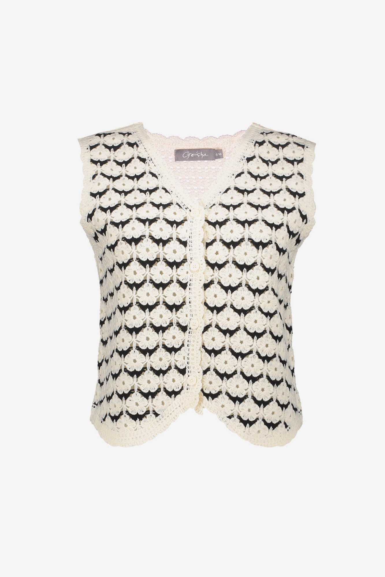 Geisha gehaakt jacquard vest