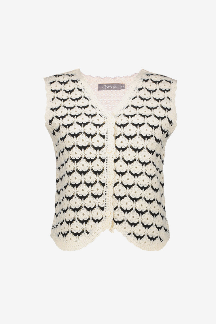 Geisha gehaakt jacquard vest