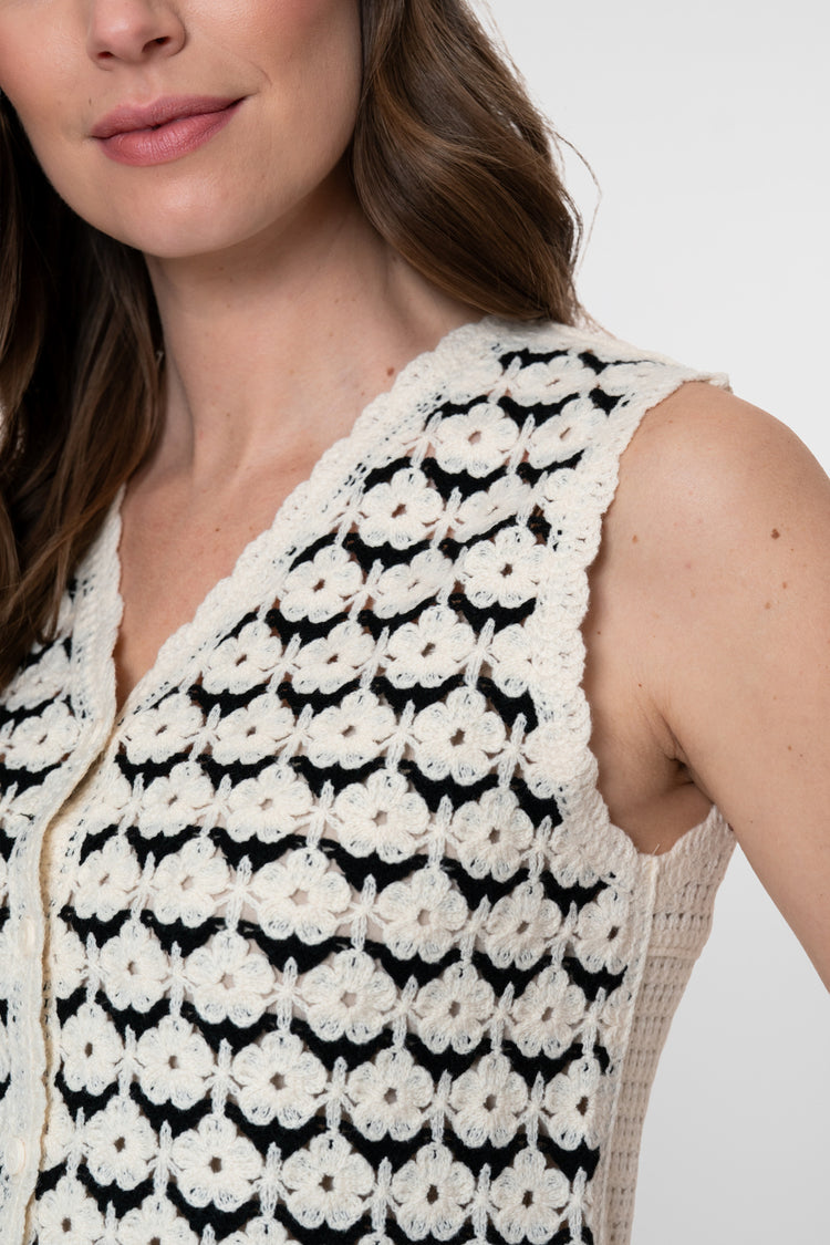Geisha gehaakt jacquard vest
