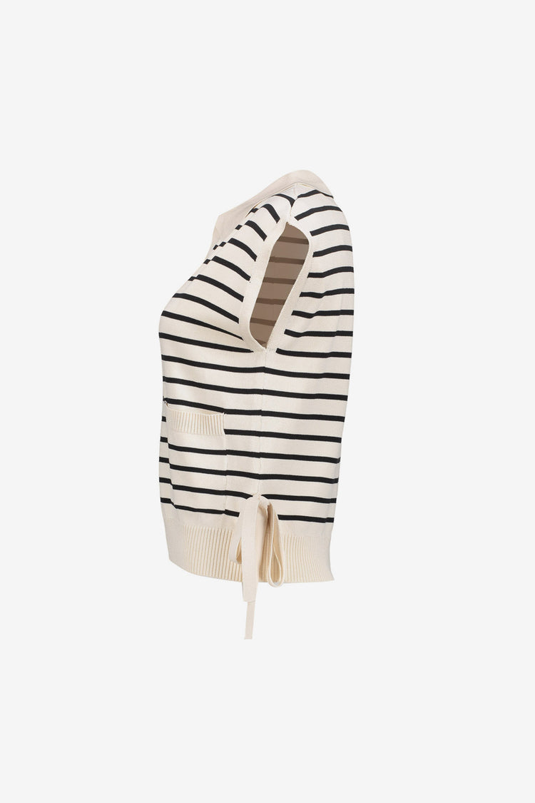 Geisha knit polo gestreept