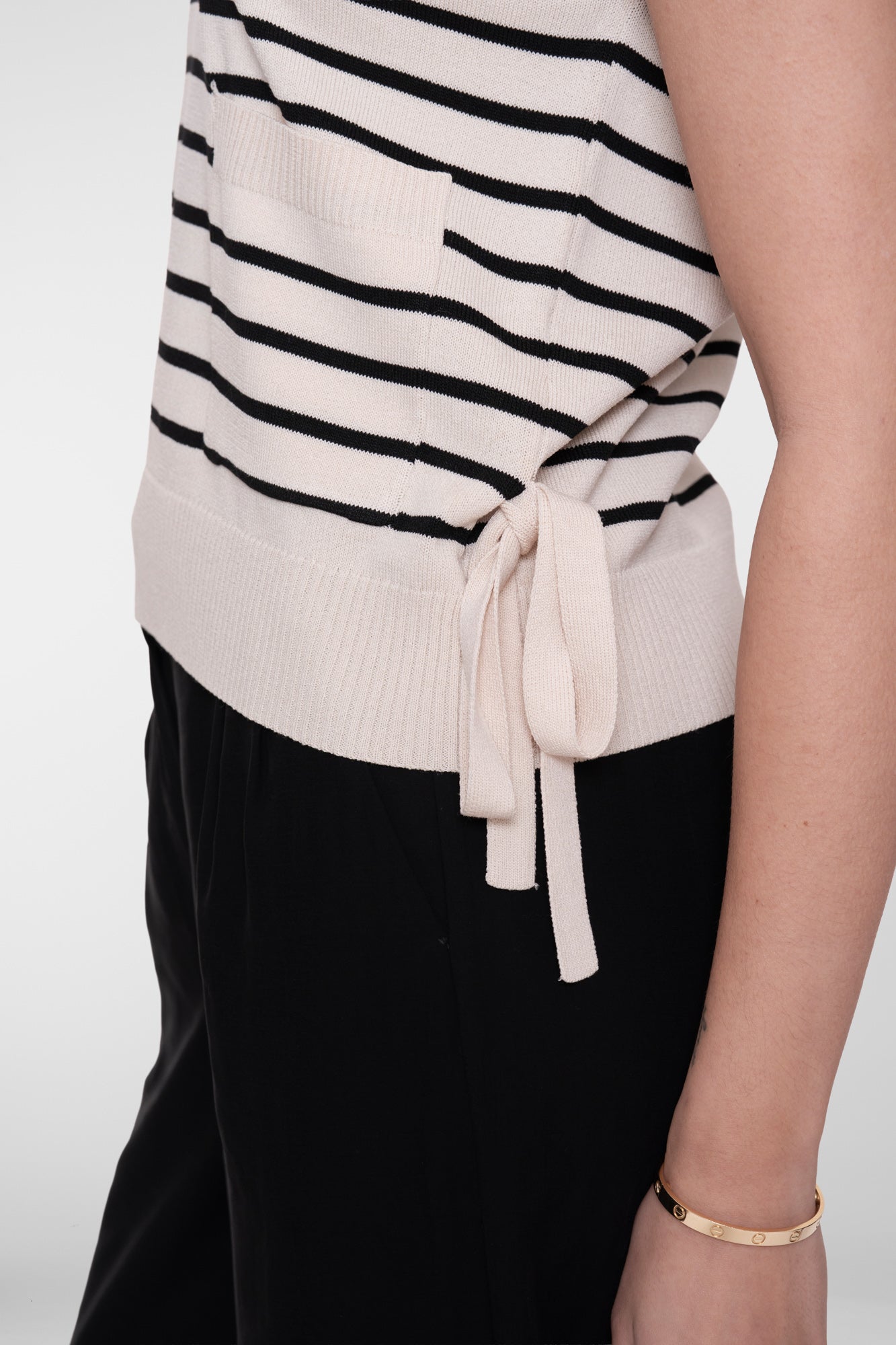 Geisha knit polo gestreept