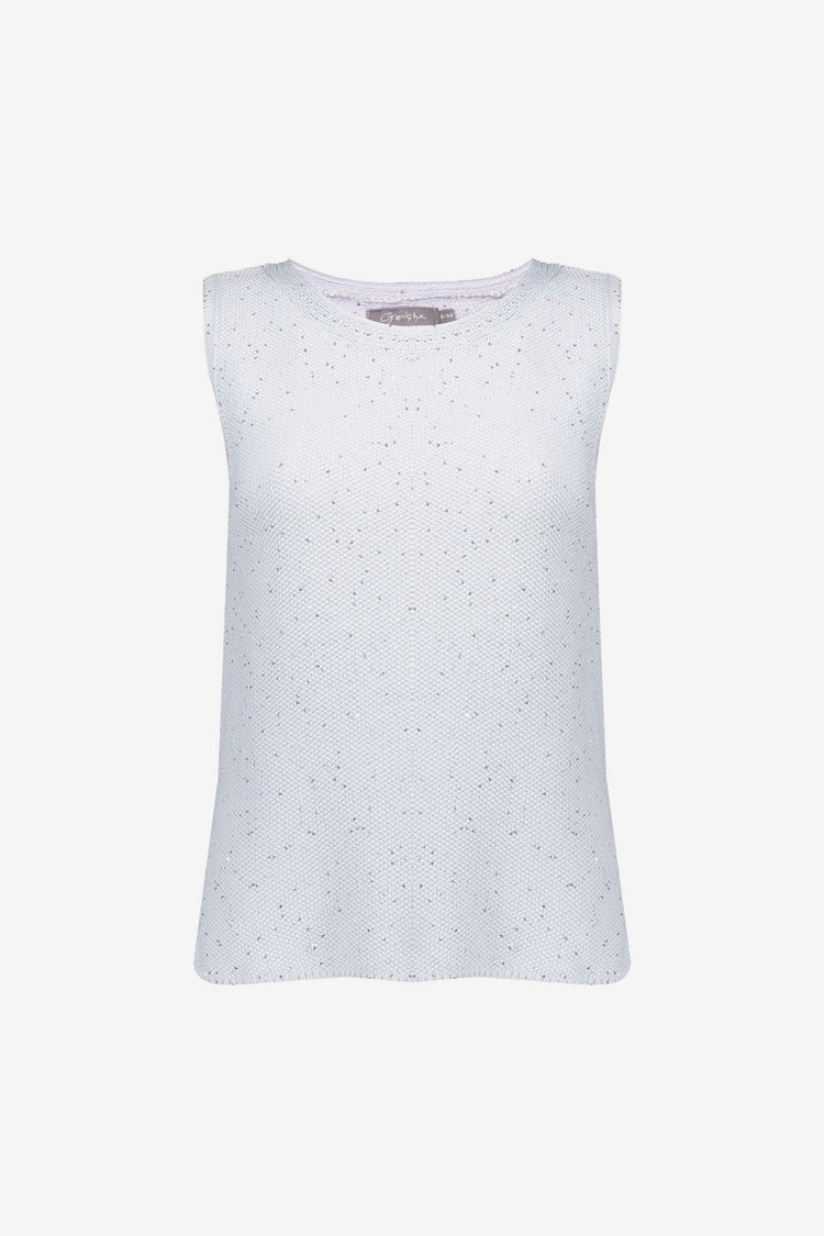 Geisha Geisha mouwloze glitter top