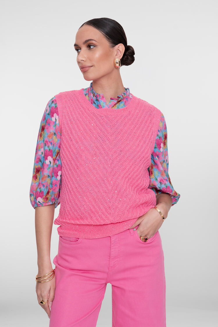 spencer met v-hals en pailetten