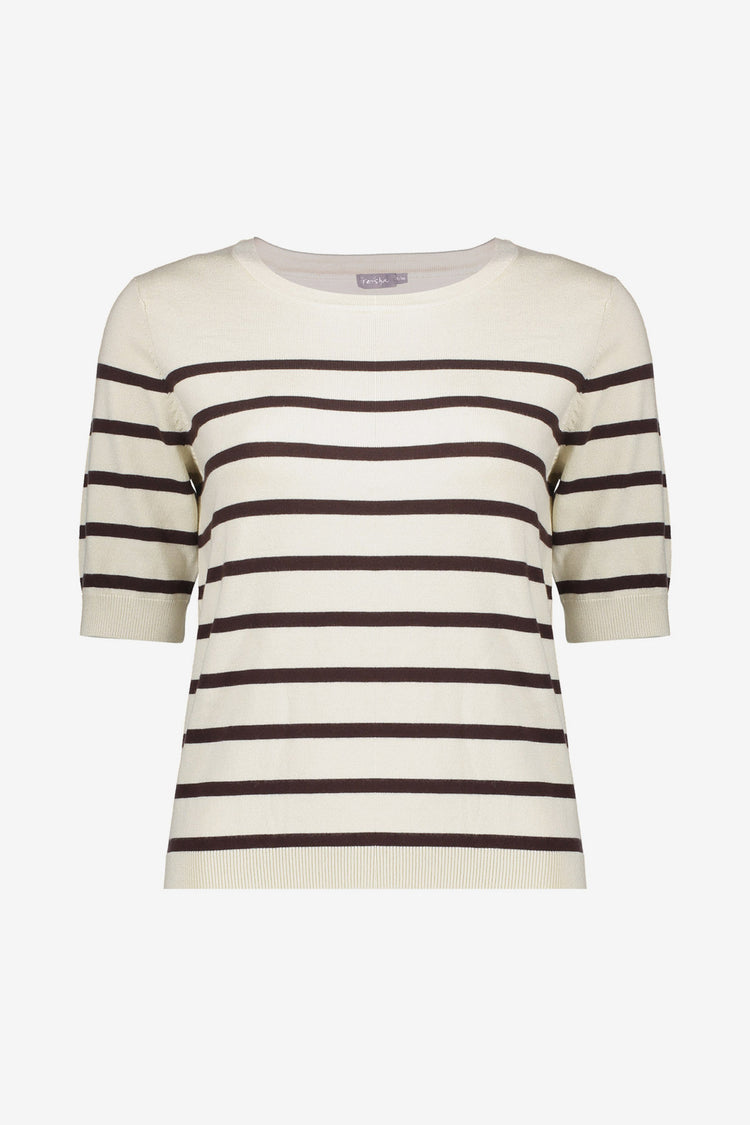 Geisha pullover met strepen en korte mouwen