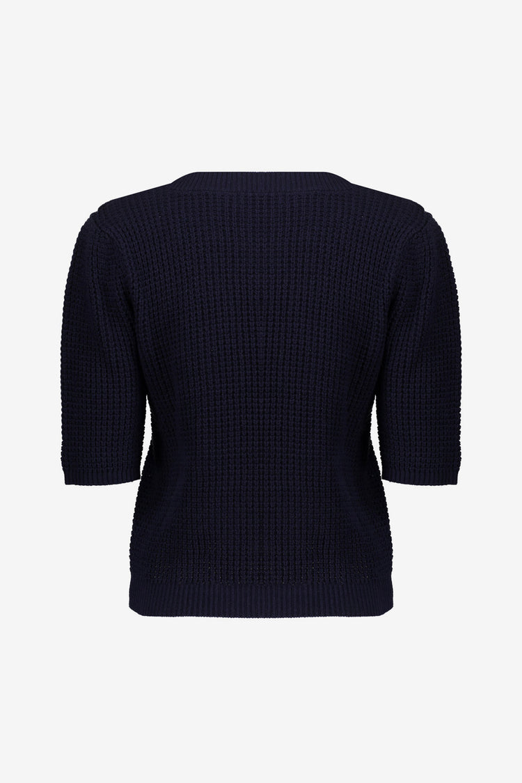 Geisha gebreide top met goudkleurige knopen