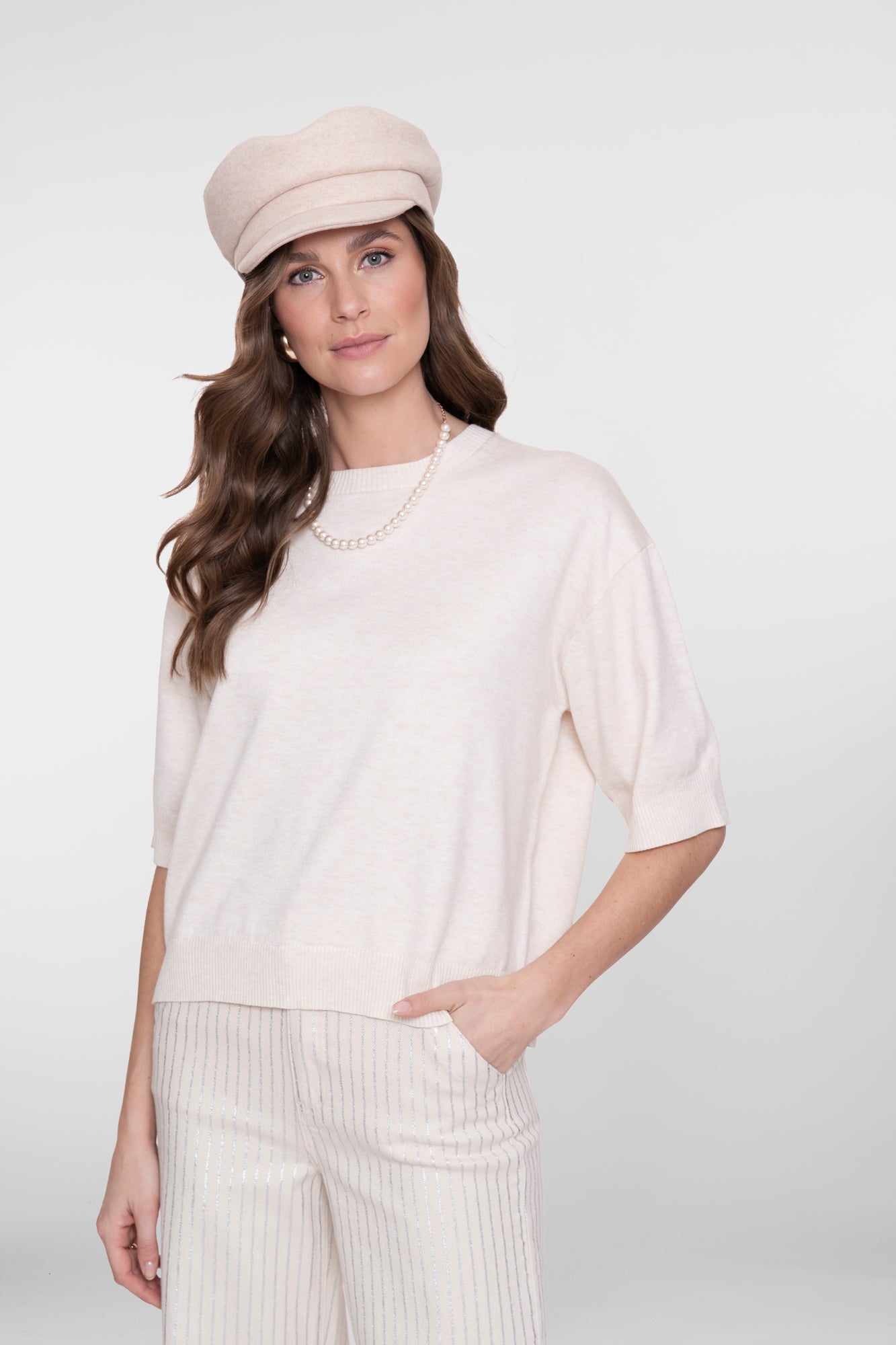 Geisha losvallende beige trui