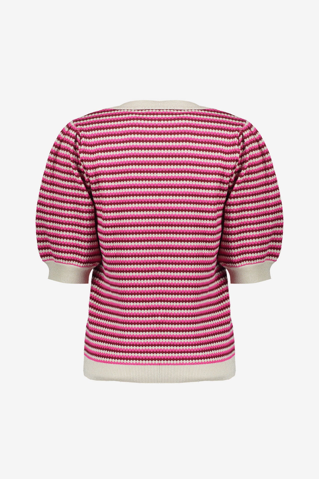 Geisha roze strepen pullover met lurex