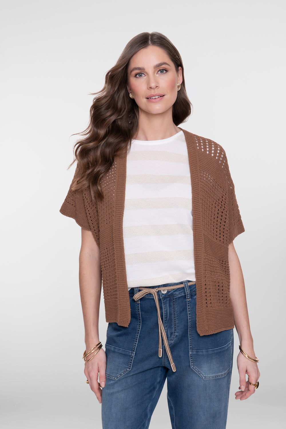 Geisha vest met openvalling en korte mouwen