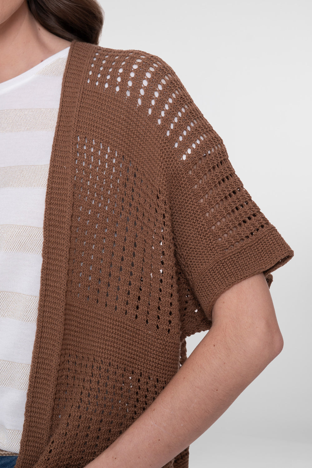 Geisha vest met openvalling en korte mouwen