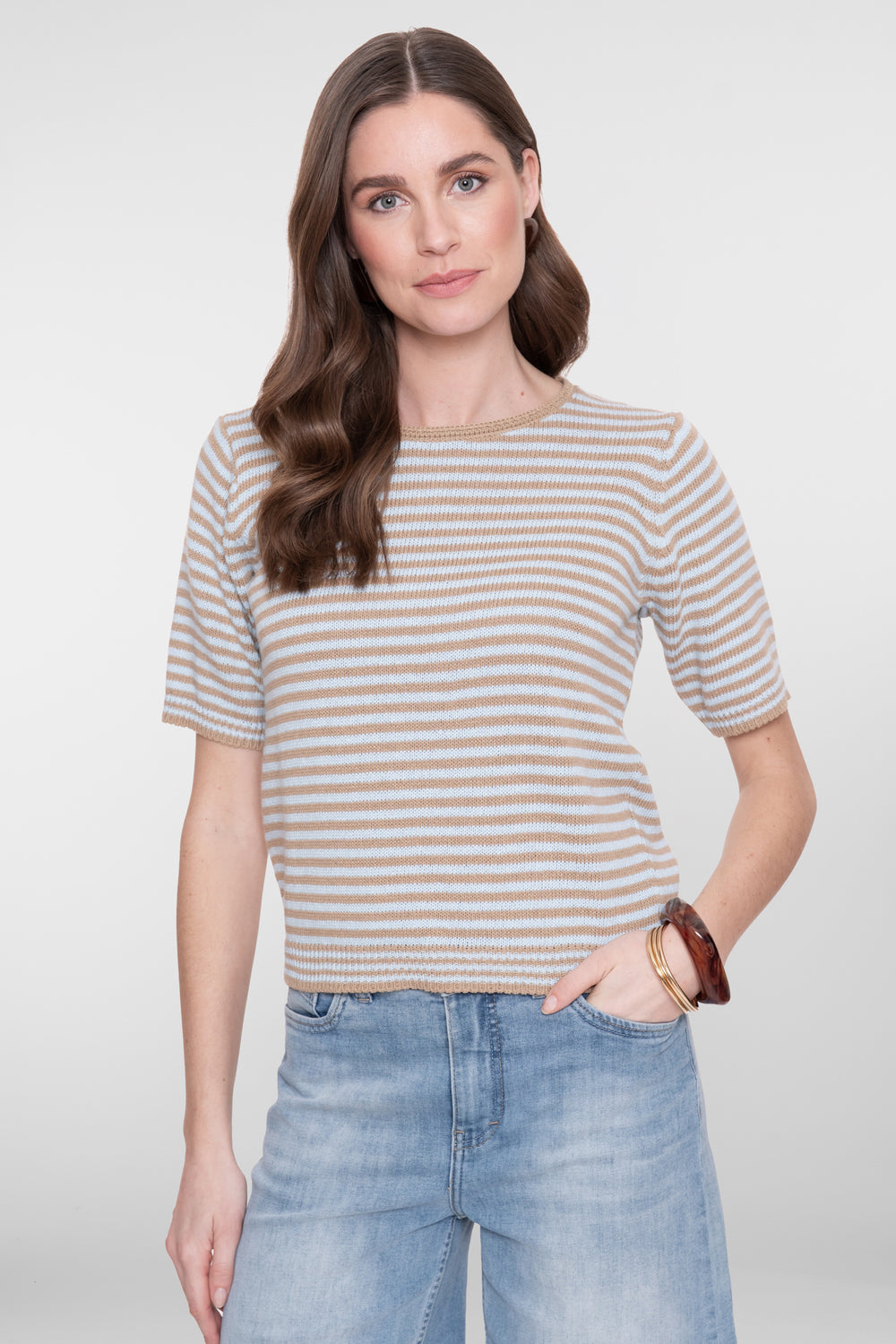 Geisha fijngebreide gestreepte pullover