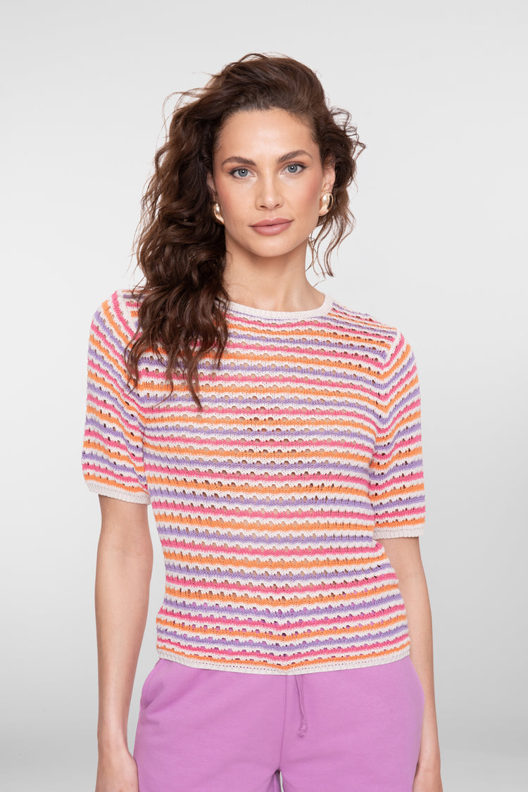Geisha kleurrijke ajour pullover