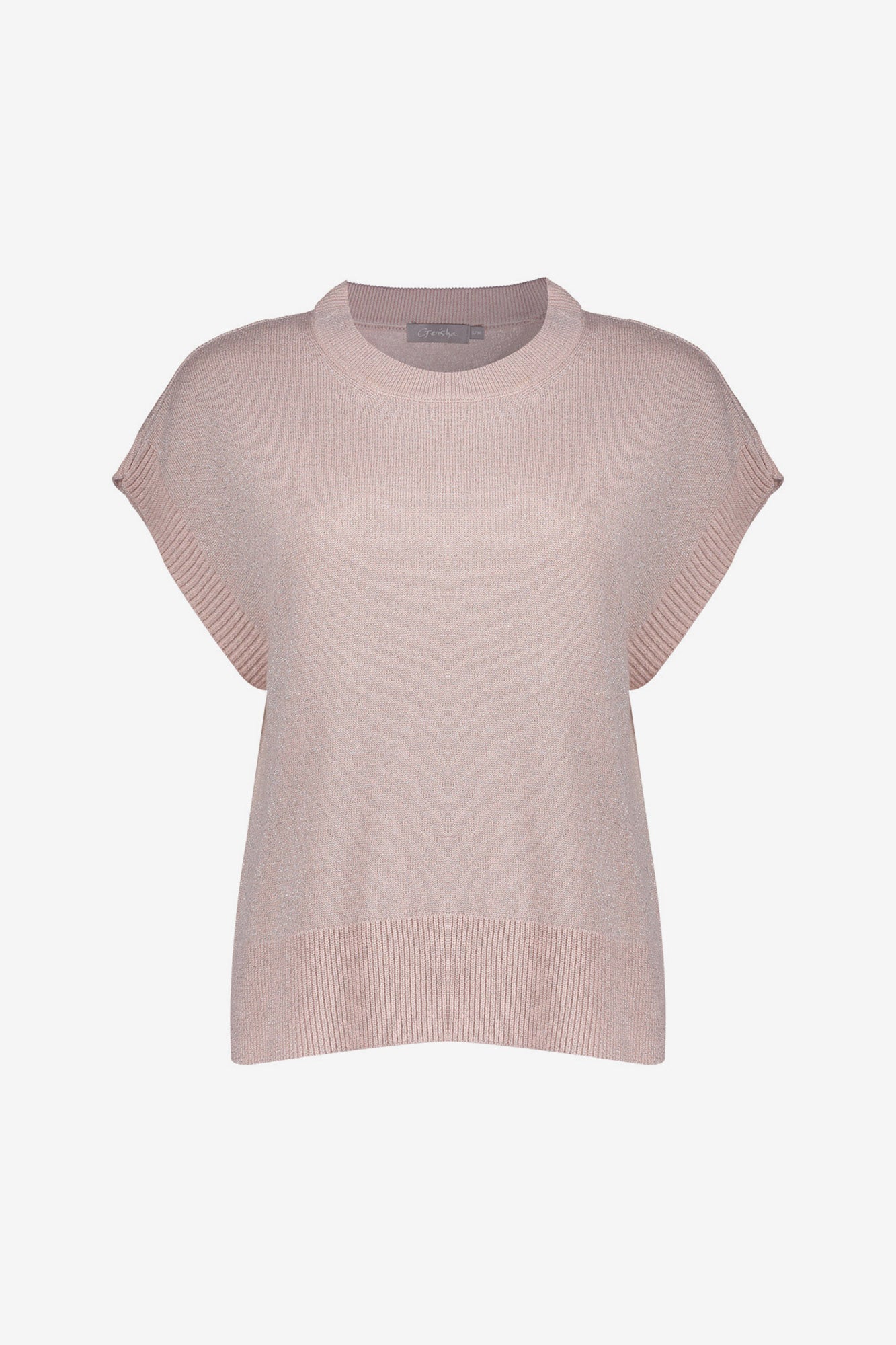 Geisha top met lurex en ronde hals