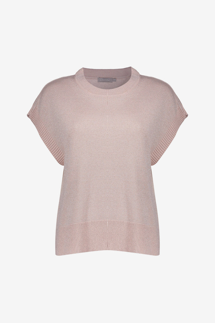 Geisha top met lurex en ronde hals