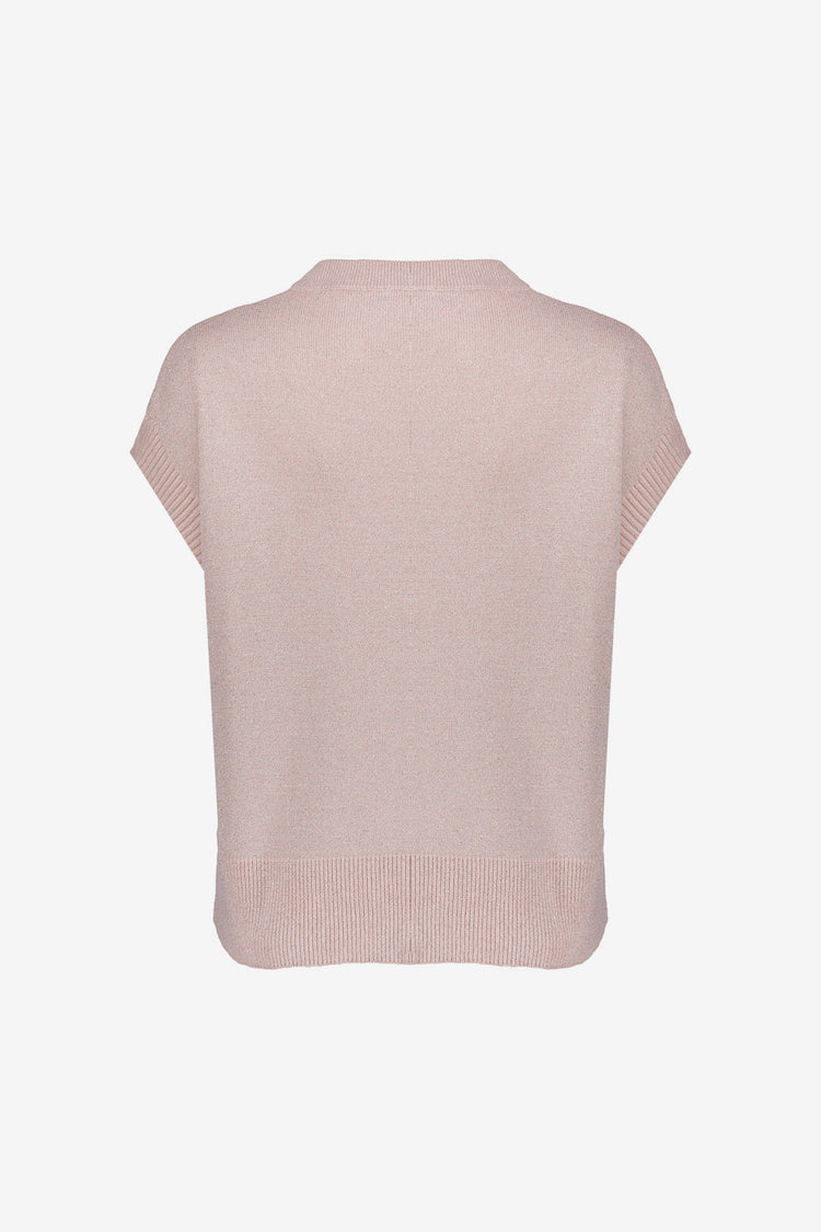 Geisha top met lurex en ronde hals